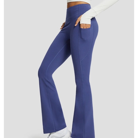 Baleaf Blue Boot Cut Flare Pants with High Waist - Picture 2 of 6